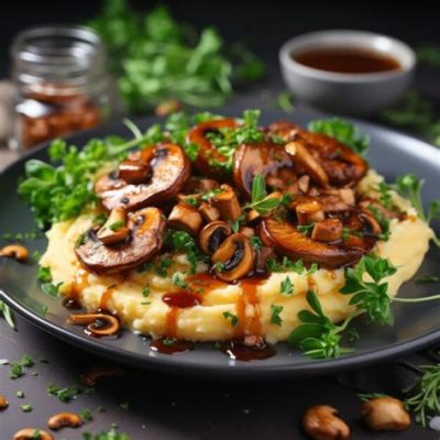 Polenta con Funghi: Uma Sinfonia Cremosa de Sabores Terrosos e Cogumelos Assados!